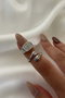 Heliophilia Silver Anillo de Zirconio en Bronce Plateado Ajustable